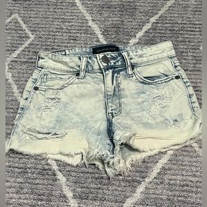 Aeropostale 00 Light Jean Shorts, High Wasited Midi Style